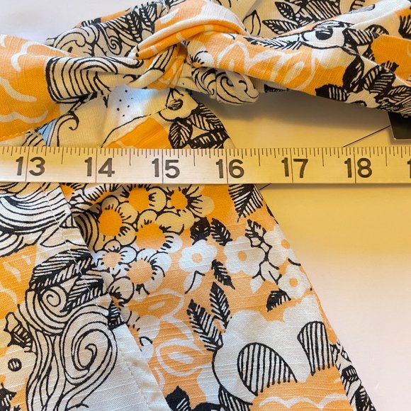 Modcloth Peeking at Perfection A-Line Skirt Cotton Floral Peach Orange NWT - Picture 10 of 11